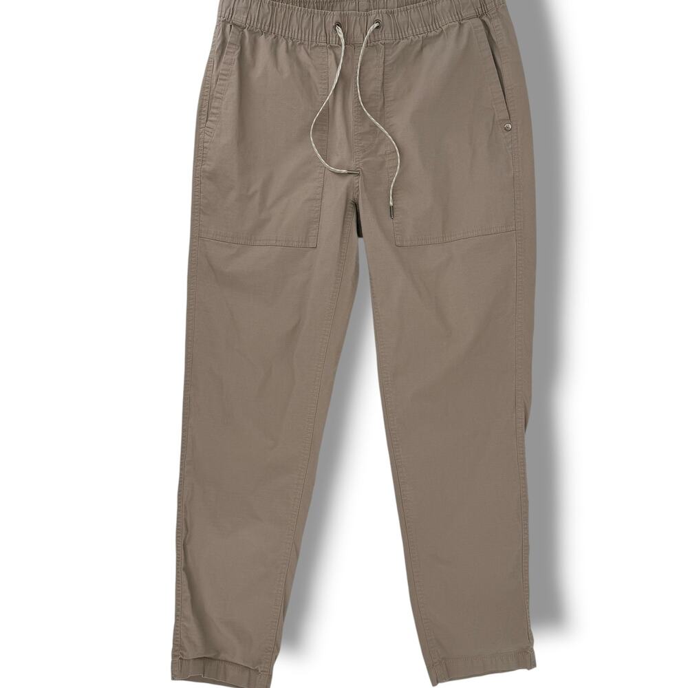 Vuori Duraterra Ripstop Pants Mens Size Medium Khaki Pull On Elastic V461
